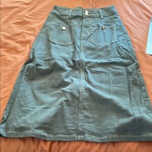 Stylish Green Denim Skirt